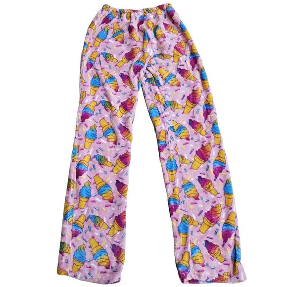 Girls' Plush Pajama Pants, Size Junior Small (3-5), Ice Cream Cone Print - Picture 1 of 3